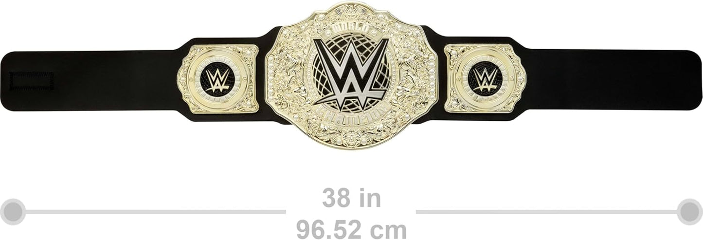 Mattel WWE Championship Title, World Heavyweight Championship Role-Play & Costume Piece, Leather-Like Belt 3+ Feet with One-Time Adjustment