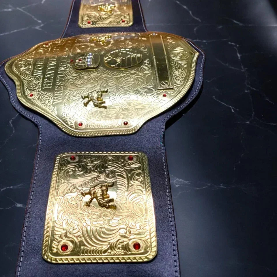 BIG GOLD World Heavyweight Championship Replica Tittle Belt 2MM BrassPlate Adult