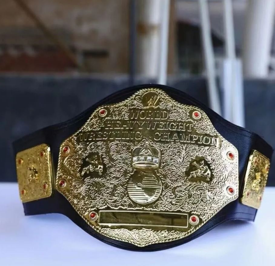 WWE Big Gold Championship Replica Belt – World Heavyweight Wrestling Title for Collectors