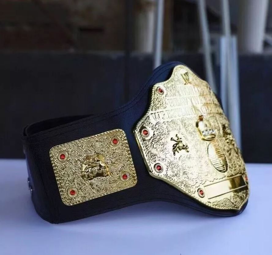 WWE Big Gold Championship Replica Belt – World Heavyweight Wrestling Title for Collectors