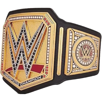 Wrestling Championship Belt Replica - Adult Size, Heavyweight Title, High-Quality Zinc Alloy Plates, Cowhide Leather Strap