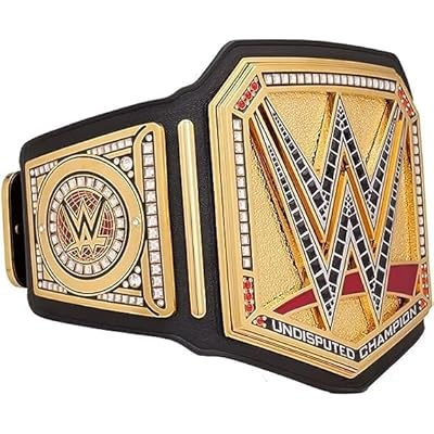 Wrestling Championship Belt Replica - Adult Size, Heavyweight Title, High-Quality Zinc Alloy Plates, Cowhide Leather Strap