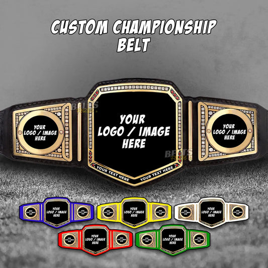 Custom Wrestling Heavyweight Championship Belt | Personalized Logo, Real Leather Strap