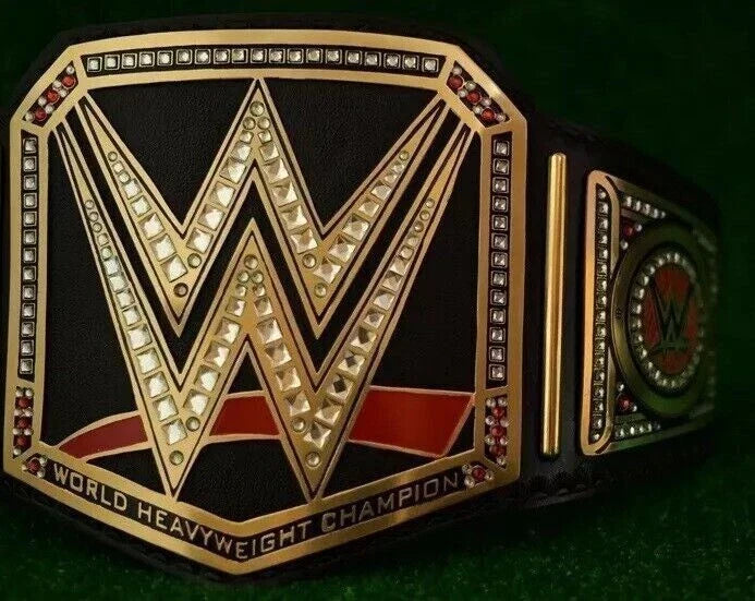 World Heavyweight Championship Replica Title Belt Black Adult Size 4mm Brass