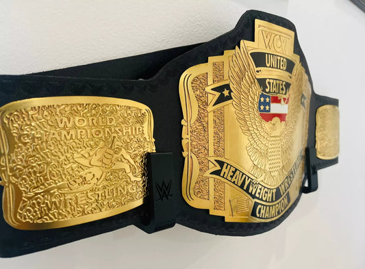 SET OF 2) Black WWE Championship Belt Wall Mount Brackets | Belt Display Hooks