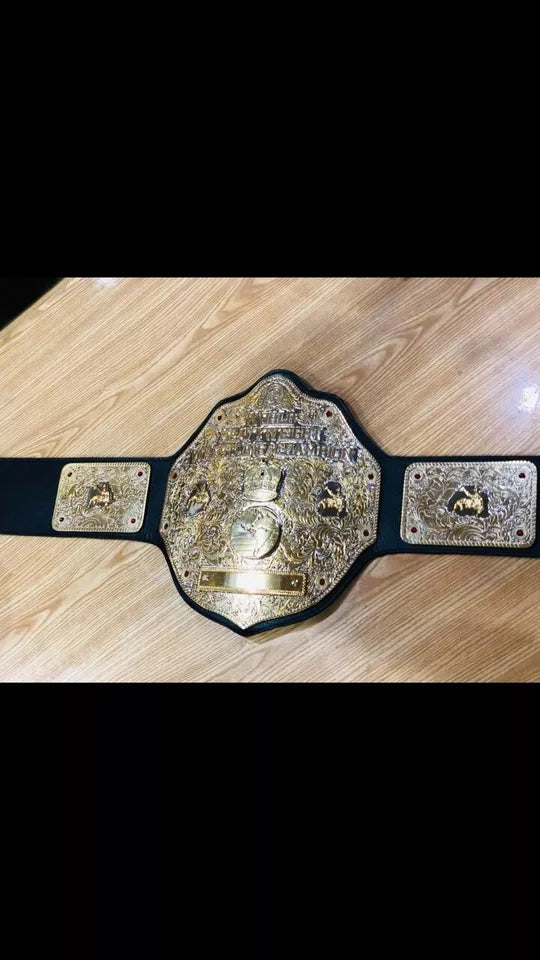 Dual BIG GOLD Wrestling World Heavyweight Championship Replica Tittle Belt 6MM