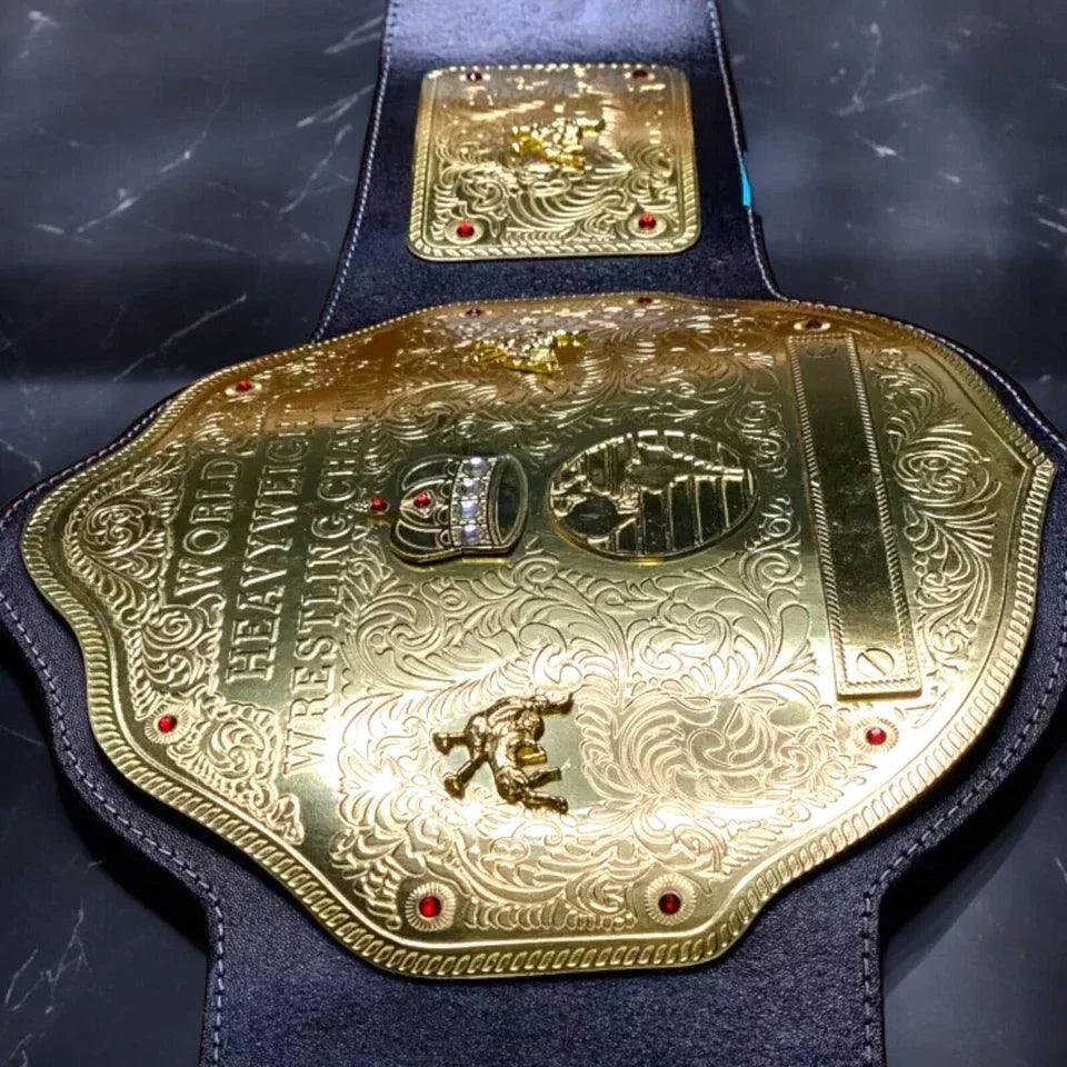 BIG GOLD World Heavyweight Championship Replica Tittle Belt 2MM BrassPlate Adult