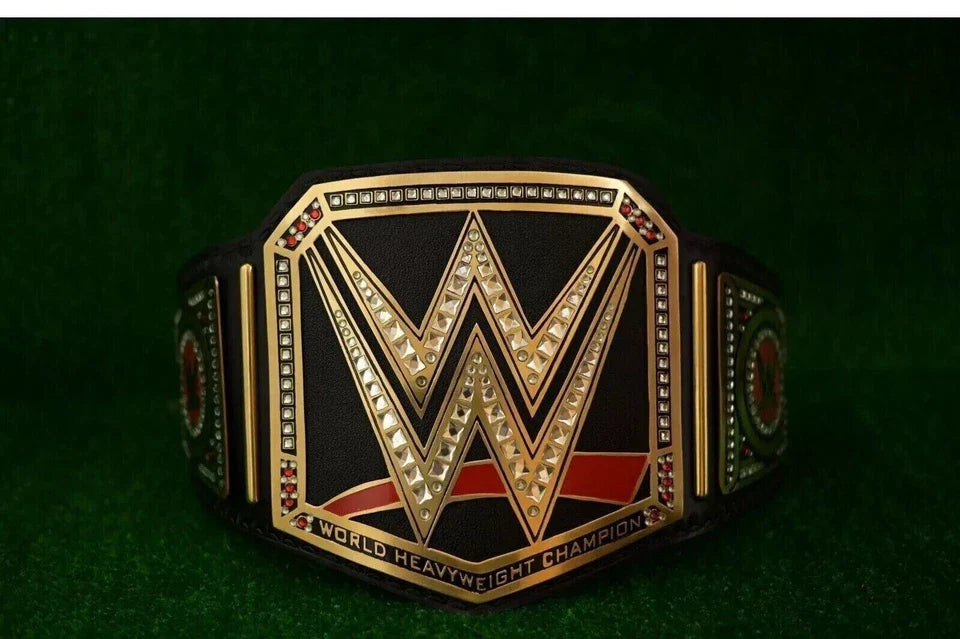 World Heavyweight Championship Replica Title Belt Black Adult Size 4mm Brass